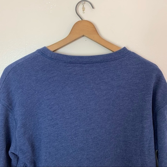 [Victoria's Secret] Blue Long Sleeve Cropped Crewneck Crossover Hem Sweater - Picture 9 of 10